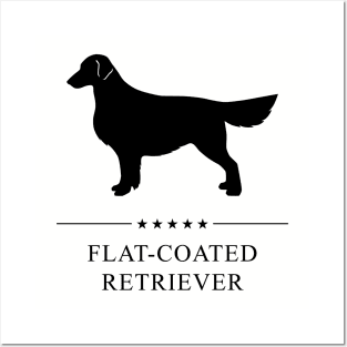 Flat-Coated Retriever Black Silhouette Posters and Art